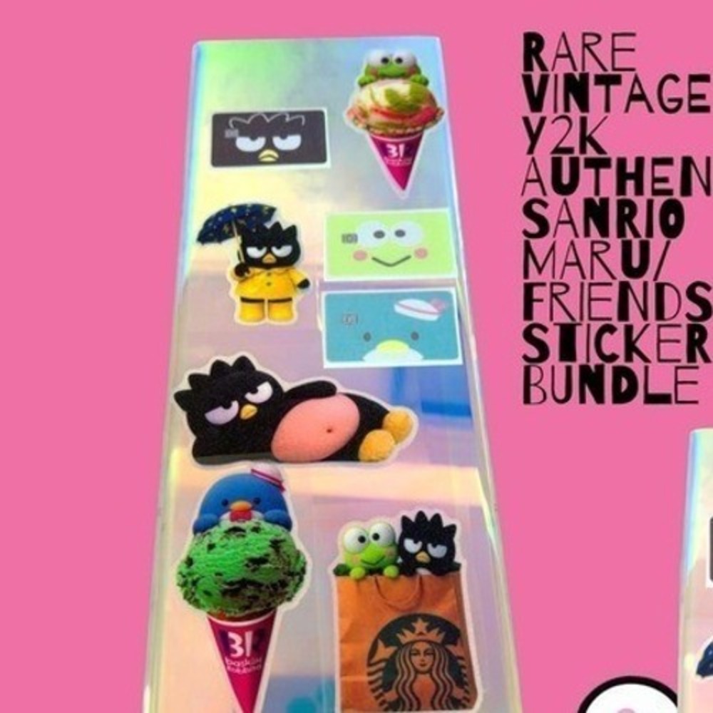 RARE VINTAGE Y2K AUTHENTIC SANRIO RETRO MARU FRIENDS STICKER BUNDLE NEW